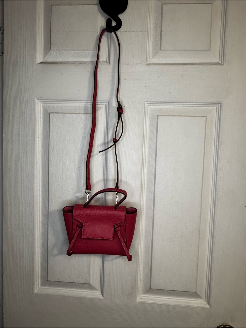 Pink Mini Top Handle Crossbody Bag Faux Leather Satchel Purse Belt Bag Style